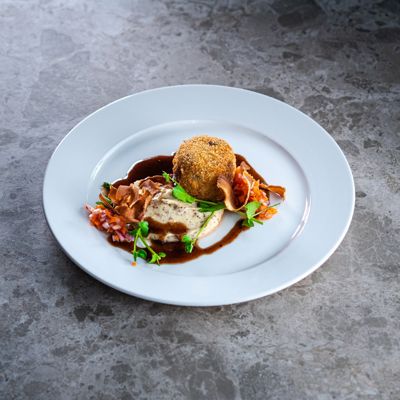 Krokett av rødvinsbraisert oksekjake